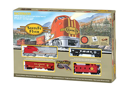 Bachmann Trains - Santa Fe Flyer Ready To Run Electric Train Set - HO Scale 19.50 x 3.00 x 13.25 Inches