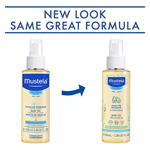 Mustela Baby Oil - Moisturizing Oil for Massage - with Natural Avocado, Pomegranate and Sunflower Oil - 3.38 fl. Oz (Pack of 1)