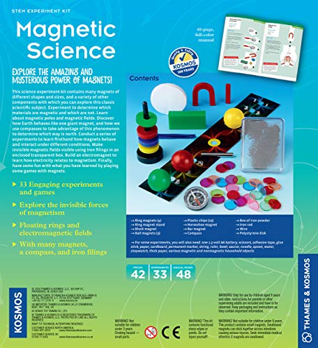 Thames and Kosmos Magnetic Science | 33 STEM Experiments | Ages 8+ | Learn About Earth’s Magnetic Poles | Discover How Invisible Magnetic Fields Work | Full-Color 48-Page Manual