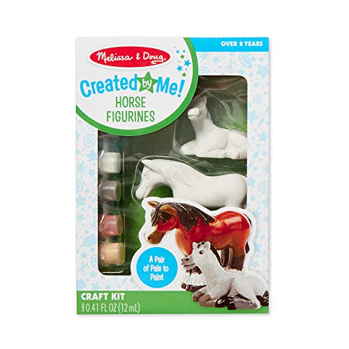 Melissa and Doug Created by Me! Horse Figurines Craft Kit (2 Resin Horses, 6 Paints, Paintbrush)