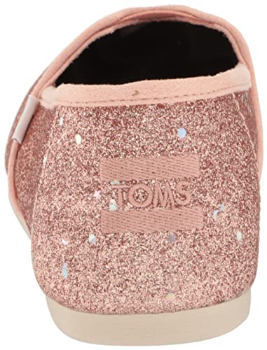 TOMS Women's Alpargata Recycled Cotton Canvas” Loafer Flat, Rose Gold Cosmic Glitter, 6.5