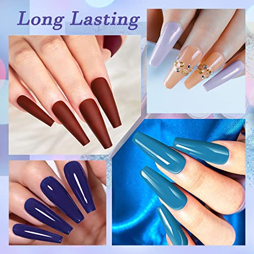 Lavender Violets 20 Pcs Dip Powder Nail Kit Starter - 16 Colors Dipping Powder Liquid Set with Base Top Coat, Activator and Brush Saver for Home Salon Nail Art Design M961