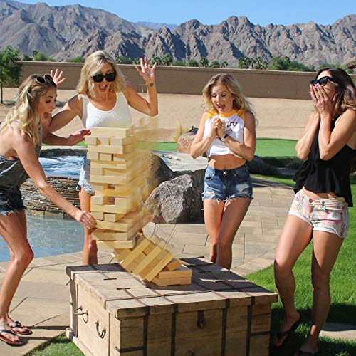 GoSports Giant Wooden Toppling Tower Made from Premium Tropical Hardwood