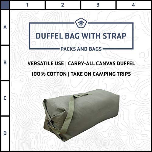 Stansport 1200 Deluxe Duffel Bag with Shoulder Strap, 42' X 12' X 12', Olive Green