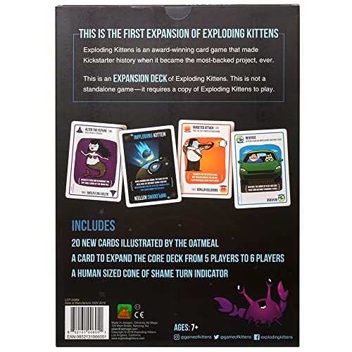 Imploding Kittens Expansion Set - A Russian Roulette Card Game, Easy Family-Friendly Party Games for Adults, Teens and Kids - 20 Card Add-on