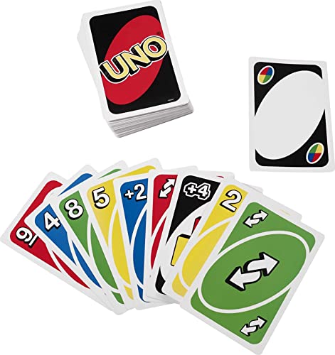 Mattel Games Giant UNO Card Game for Kids, Adults and Family Night, Oversized Cards and Customizable Wild Cards for 2-10 Players