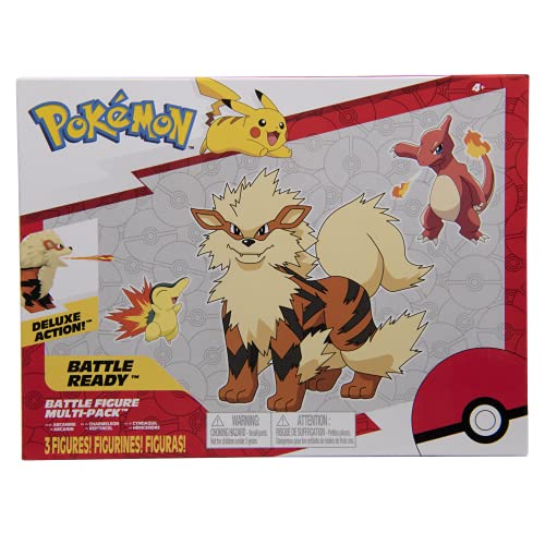 Pokemon Battle Figure, Fire Theme with 3 Pack Cyndaquil, Charmeleon, Arcanine - 4.5-inch Arcanine Figure, 3-inch Charmeleon Figure, 2-inch Cyndaquil - Toys for Kids and Pokémon Fans - Amazon Exclusive