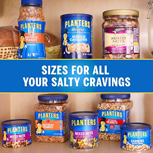 Planters Mixed Nuts Less Than 50% Peanuts with Peanuts (Almonds, Cashews, Hazelnuts and Pecans, 12 ct Pack, 15 oz Canisters)