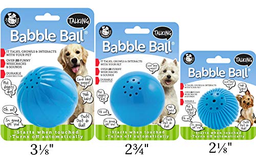 Pet Qwerks Talking Babble Ball - Interactive Chew Dog Toy - Small
