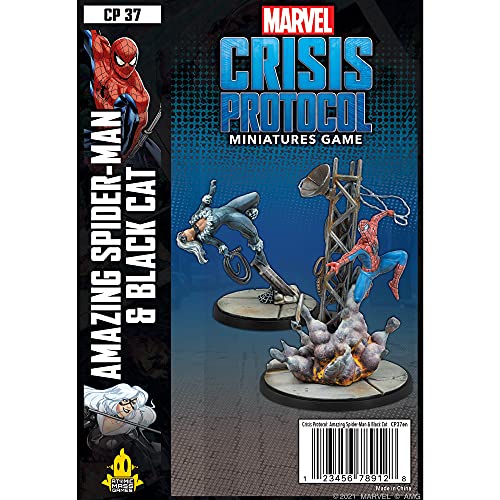 Marvel Crisis Protocol Amazing Spiderman and Black Widow CHARACTER PACK | Miniatures Battle Game | Strategy Game for Adults | Ages 14+ | 2 Players | Avg. Playtime 90 Mins | Made by Atomic Mass Games