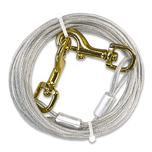 Four Paws Heavy Weight Dog Tie Out Cable Silver 20 Feet