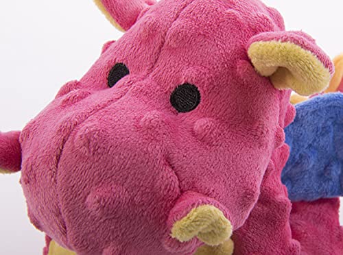 goDog Dragons Squeaker Plush Pet Toy for Dogs and Puppies, Soft and Durable, Tough and Chew Resistant, Reinforced Seams - Coral, Large