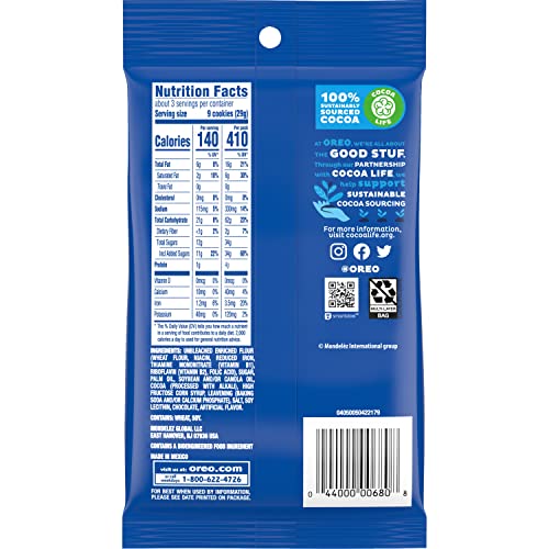 OREO Mini Chocolate Sandwich Cookies, 12 -3 oz Big Bags