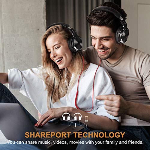 OneOdio Wired Over Ear Headphones Hi-Res Studio Monitor and Mixing DJ Stereo Headsets with 50mm Neodymium Drivers and 1/4 to 3.5mm Audio Jack for AMP Computer Recording Phone Piano Guitar Laptop - Black