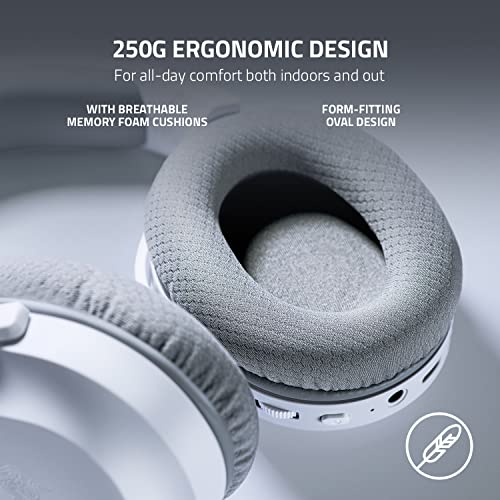 Razer Barracuda X Wireless Gaming and Mobile Headset (PC, Playstation, Switch, Android, iOS): 2022 Model - 2.4GHz Wireless + Bluetooth - Lightweight 250g - 40mm Drivers - 50 Hr Battery - Mercury White