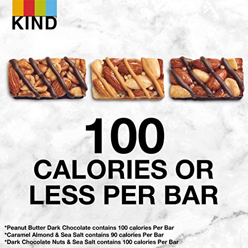 KIND Bar Minis, Variety Pack, Dark Chocolate Nuts and Sea Salt, Peanut Butter Dark Chocolate, Caramel Almond Sea Salt, Healthy Snacks, Gluten Free, Low Calorie Snacks, Low Sugar, 30 Count
