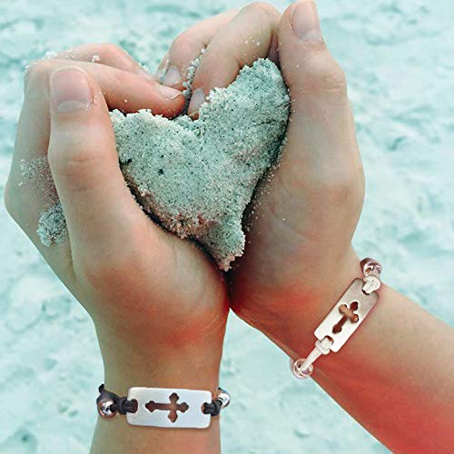 Black Stretch Bracelet with Silver Cross Charm - Gift for First Holy Communion, Baptism, Confirmation, or Christening, Religious Jewelry, One Size Fits Most