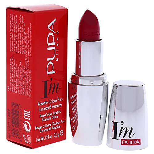 Pupa Milano I Am Pure-Colour Lipstick - Intense Color And Absolute Brightness - High Concentration Of Pigments - Lightweight And Flawless - Melts Perfectly On Lips - 407 Intense Fuchsia - 0.123 OZ
