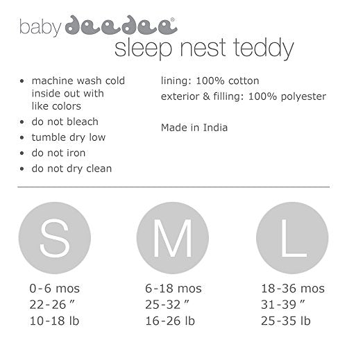 baby deedee Sleep Nest Teddy Baby Sleeping Bag, Fuzzy Dino, Medium (6-18 Months)