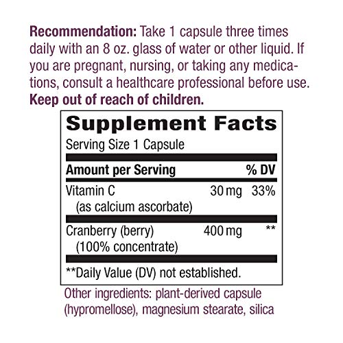 Nature's Way Premium Blend Cranberry, Urinary Tract Health Support*, 400mg Per Serving, 60 Capsules