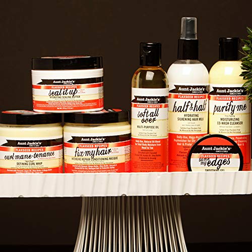 Aunt Jackie's Flaxseed Recipes Soft All Over, Multi-Use Oil for Hair and Body, Enriched with Flaxseed, Avocado, Coconut Oil and Marshmallow Root, Bottle 8 Fl Oz