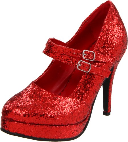 Ellie Shoes Women's 421-Jane-G Maryjane Pump,Red Glitter,7 M US
