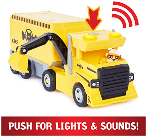 Paw Patrol, Rubble 2 in 1 Transforming X-Treme Truck with Excavator Toy, Crane Toy, Lights and Sounds, Action Figures, Kids Toys for Ages 3 and up