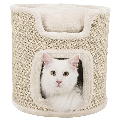 TRIXIE Ria Cat Condo with Padded Cushion on Top, Sisal Scratching Surface