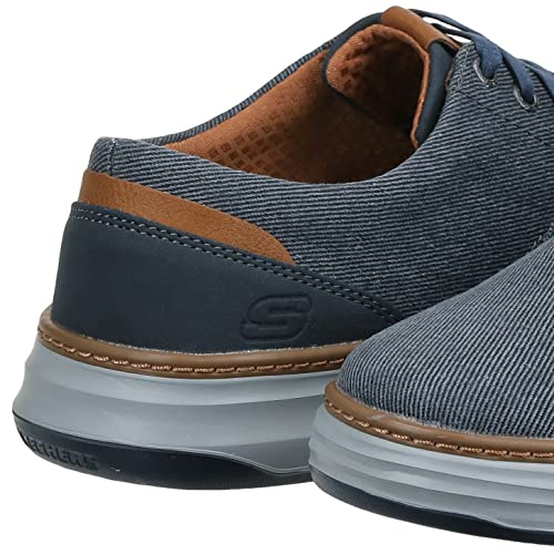 Skechers Men's Moreno Canvas Oxford Shoe, Blue (NVY 417), 10 Medium US