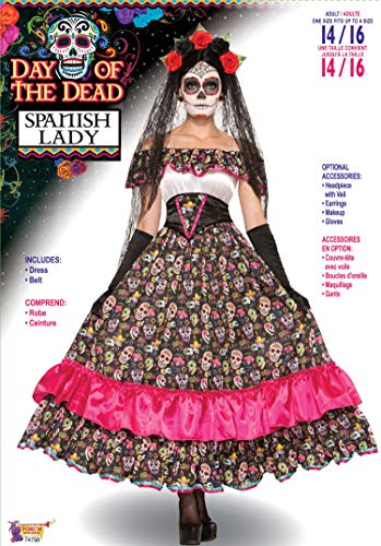 Forum Novelties Women's Day Of Dead Spanish Lady Costume, Multi, Standard