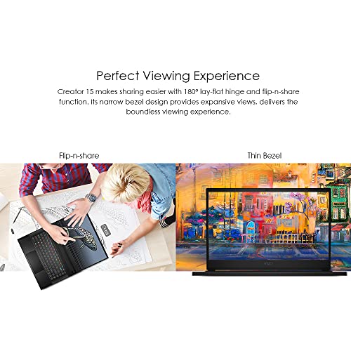 MSI Creator 15 Professional Laptop: 15.6' UHD OLED 4K DCI-P3 100% Display, Intel Core i7-11800H, NVIDIA GeForce RTX 3080, 16GB RAM, 1TB NVME SSD, Thunderbolt 4, Win10 PRO, Black (A11UH-492)