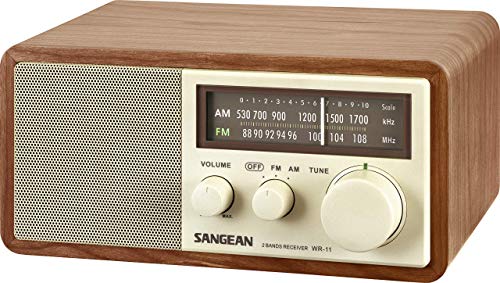 Sangean WR-11 Wood Cabinet AM/FM Table Top Analog Radio Wooden