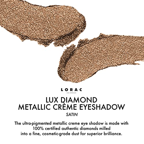 LORAC Lux Diamond Crème Eye Shadow | Metallic Shimmer Eyeshadow Powder | Suede Brown