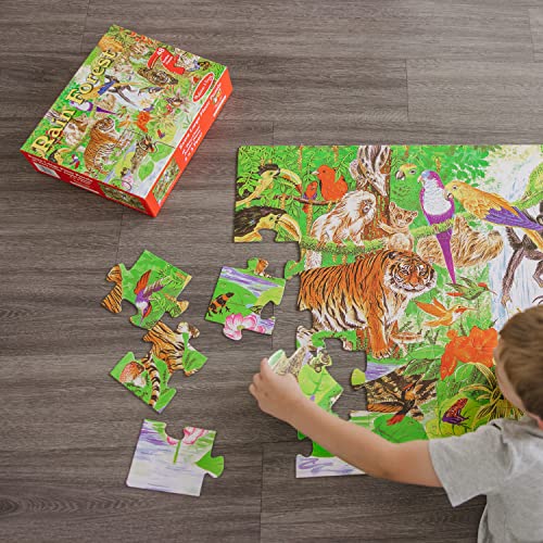 Melissa and Doug Rainforest Floor Puzzle (48 pcs, 2 x 3 feet) - Kids Animal Puzzles, Rainforest Animals, Large Floor Puzzles For Preschoolers And Kids Ages 3+