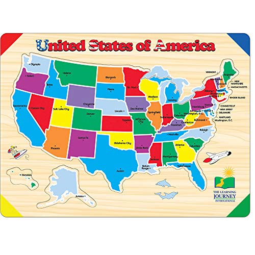 The Learning Journey Lift and Learn Puzzle - USA Map Puzzle for Kids - Preschool Toys and Gifts for Boys and Girls Ages 3 and Up - United States Puzzle for Kids - Award Winning Toys