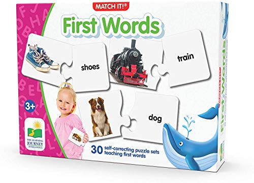 The Learning Journey: Match It! - First Words - 30 Piece Self-Correcting Words with Matching Images for Emerging Readers - Sight Words Puzzle for Kids Ages 3 and Up - Award Winning Toys
