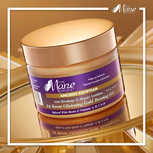 The Mane Choice Ancient Egyptian Anti-Breakage and Repair 24 Karat Gold Twisting Hair Gel, 12 Ounce