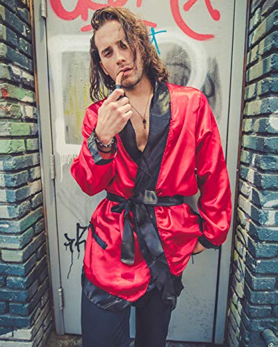 Leg Avenue Men's 2 Piece Bachelor Cigarette Smoke Jacket And Pipe Costume, Red/Black, One Size