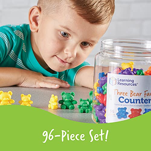 Learning Resources Three Bear Family Counters - 96 Pieces. Ages 3+ Preschool Learning Toys, Counting Toys for Toddler, Social Emotional Learning Toys, Therapy Tool