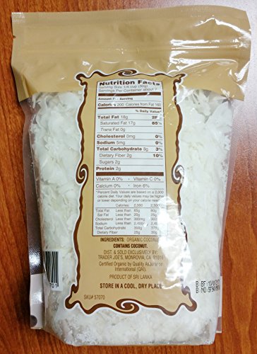 Trader Joe's Organic Unsweetened Coconut Chips (Pack of 3)