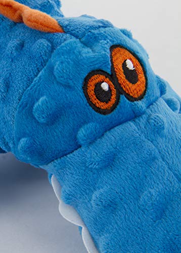 goDog Gators Squeaker Plush Pet Toy for Dogs and Puppies, Soft and Durable, Tough and Chew Resistant, Reinforced Seams - Blue, Large