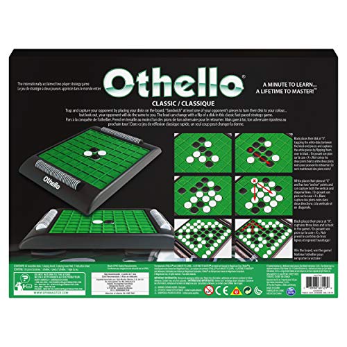Othello, Strategy Classic Family Board Game 2-Player Reversi Brain Teaser STEM Math Skills, for Adults and Kids Ages 7 and up
