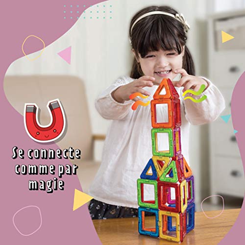 Magformers Basic Set (62-pieces) Magnetic Building Blocks, Educational Magnetic Tiles, Magnetic Building STEM Toy, Multi-colored, Model Number: 63070