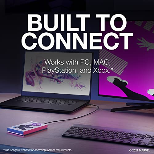 Seagate Ghost-Spider Special Edition FireCuda External Hard Drive 2TB - USB 3.2 Gen 1, customizable LED RGB lighting Pink, with Rescue Services (STKL2000418)