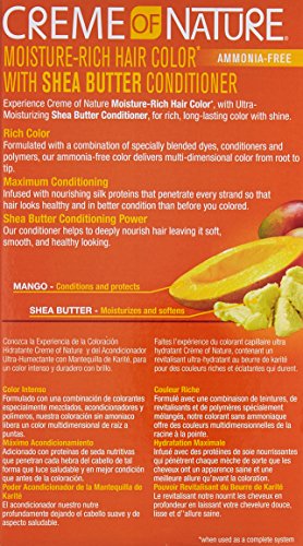 Moisture Rich Liquid Hair Color by Creme of Nature, C30 Red Hot Burgundy, with Shea Butter Conditioner, 1 Application