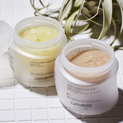 GIOVANNI Cool Mint Lemonade Salt Scrub, 9 oz. - Gentle Body Exfoliant With Crushed Mint Leaves, Essential Oils, Peppermint, Aloe, Vitamin E