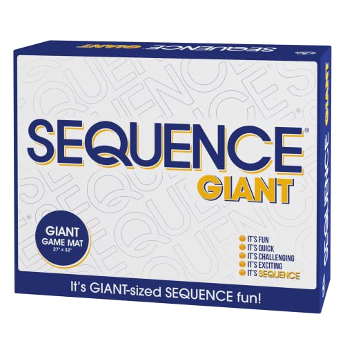 Jax Giant (aka Jumbo) SEQUENCE Game - Box Edition with Cushioned Mat, Cards and Chips, Package Colors May Vary , Blue