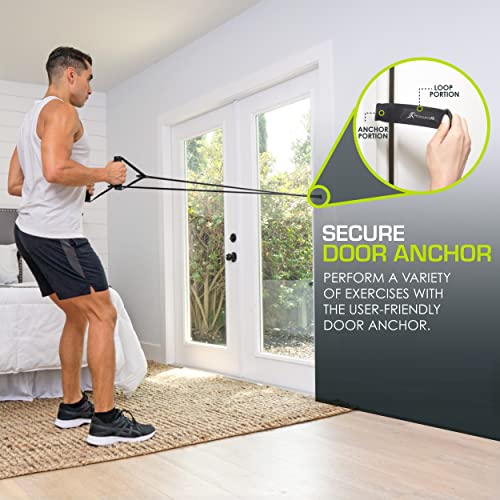 ProsourceFit Tube Resistance Bands Set 2 - 20 LB with Attached Handles, Door Anchor, and Exercise Guide Full-Body Exercises and Home Workouts