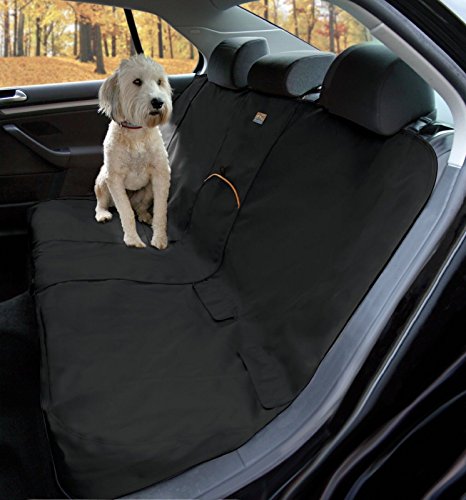 Kurgo Wander Bench Dog Seat Cover, 55' Wide, Black, Car Seat Cover for Pets, Dog Back Seat Protector, Water Resistant, Contains Seat Anchors, Scratch Proof