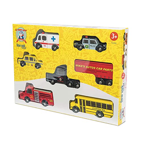 Le Toy Van New York Car Set Premium Wooden Toys for Kids Ages 3 Years and Up